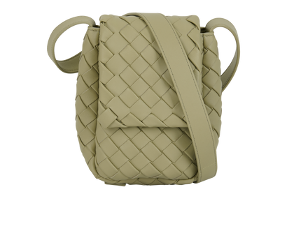 Mini Vertical Cobble Crossbody, &pound;795, Handbags, Green, Leather, Front view